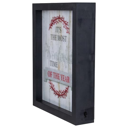 LED Lighted "Its The Most Wonderful Time Of The Year" Christmas Framed Wall Art